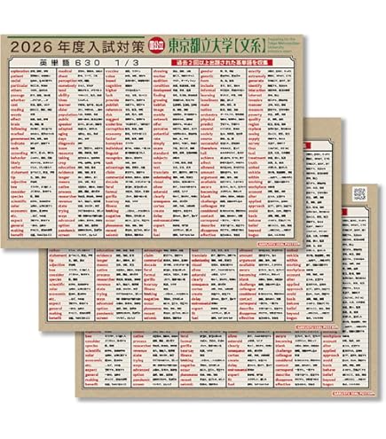 Amazon.co.jp: 学習ポスター 2026年度 東京大学 対応 出る順 英単語